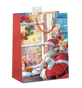 Geschenktaschen Weihnachten Weihnachtsmänner mittel Set/20