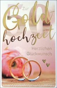 Grußkarten Goldhochzeit Eheglück Set/20