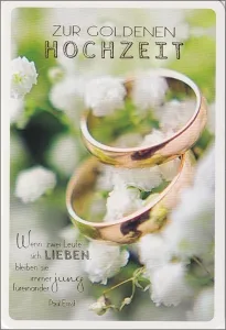 Grußkarten Goldhochzeit Große Liebe Set/20