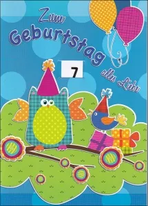 Grußkarten Kindergeburtstag mit Drehzahl 1-10 Set/15